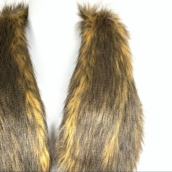 INC International concepts faux fur vest size P brown vegan shrug fall western - Picture 2 of 8